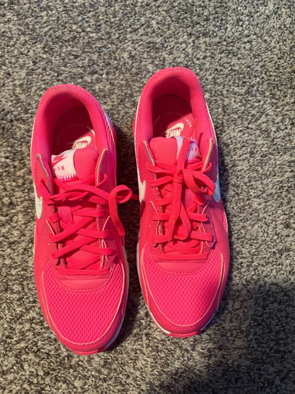 Nike Pink Lace-Up Air Trainers with White Swoosh